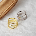Einzigartige Silber 925 Ringe Frauen Ringe vergoldet